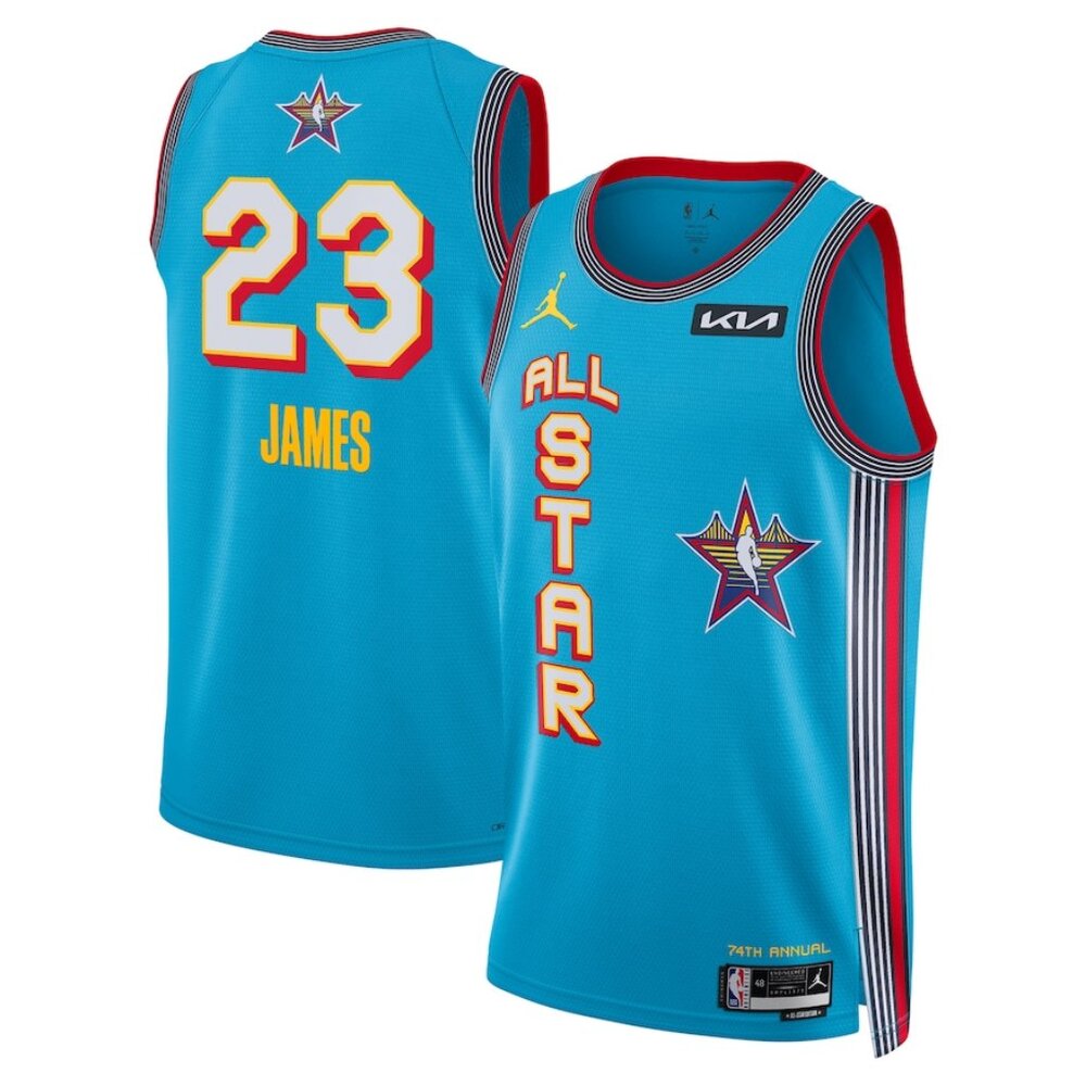 Mens LeBron James Light Blue 2025 All Star Stitched Jersey